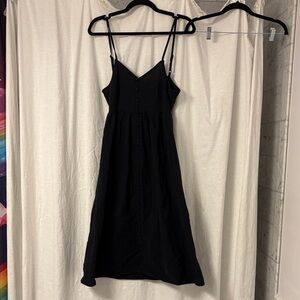 Universal Thread Black Spaghetti Strap Button-Front Midi Dress, size XS
